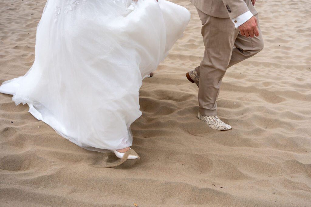 Trouwfoto's op het strand Noordwijk